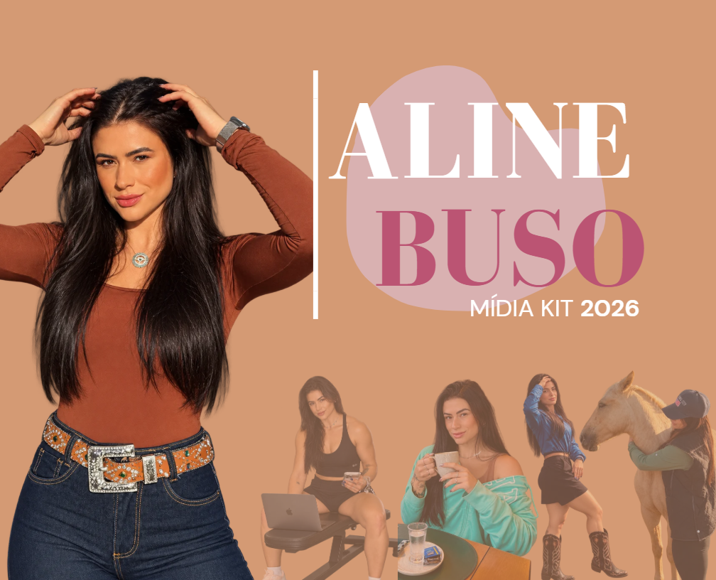 Capa do mídia kit de Aline Buso